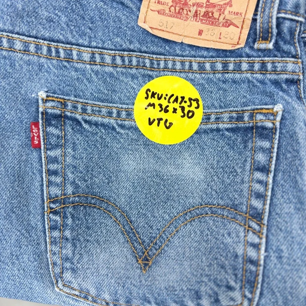 Vintage Levis 517 Mens 36x30 Bootcut Jeans Thigh Faded Denim